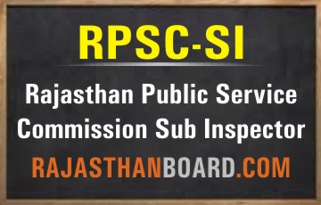 RPSC-SI RAJASTHAN PUBLIC SERVICE COMMISSION SUB INSPECTOR